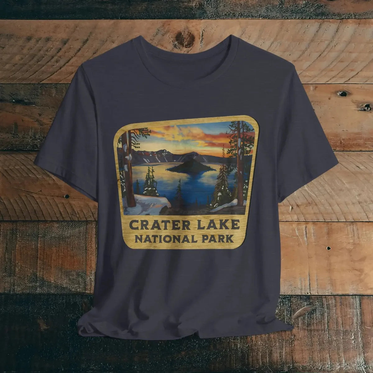 Crater Lake National Park T-Shirt Wood Sign