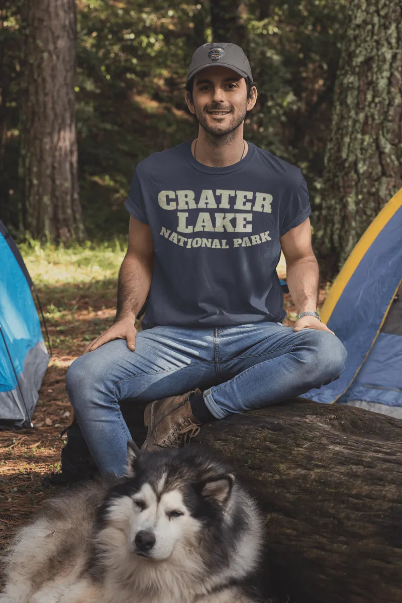 Crater Lake Topographic Map National Park Unisex Fit Soft T-Shirt