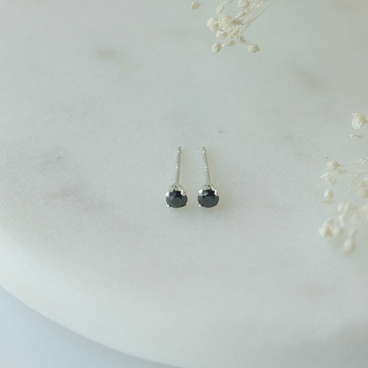 Black Crystal Stud Earrings