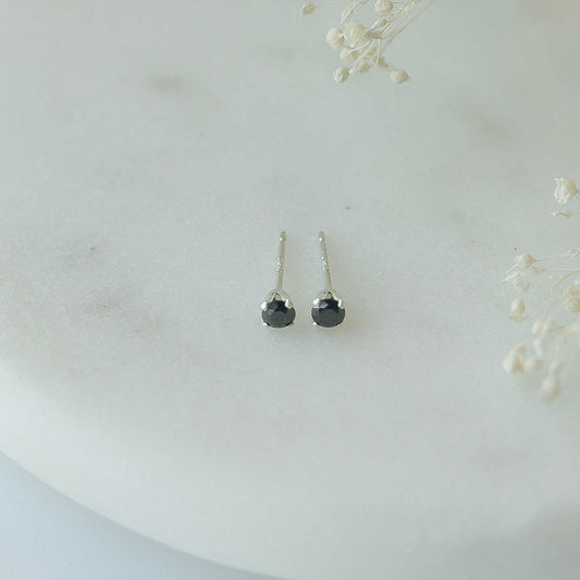 Black Crystal Stud Earrings