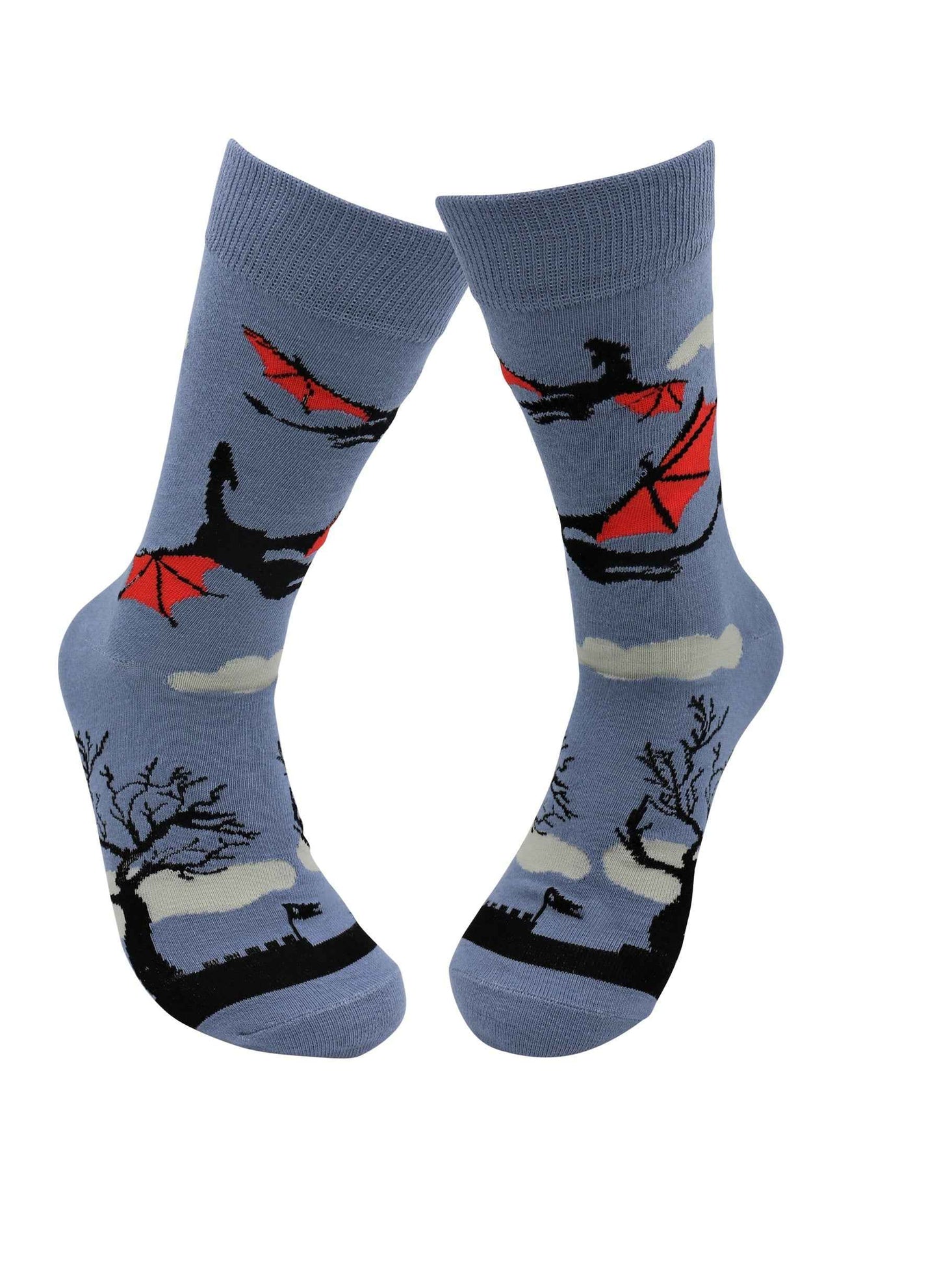 Grey Dragon Socks - Comfy Cotton Socks for Men & Women