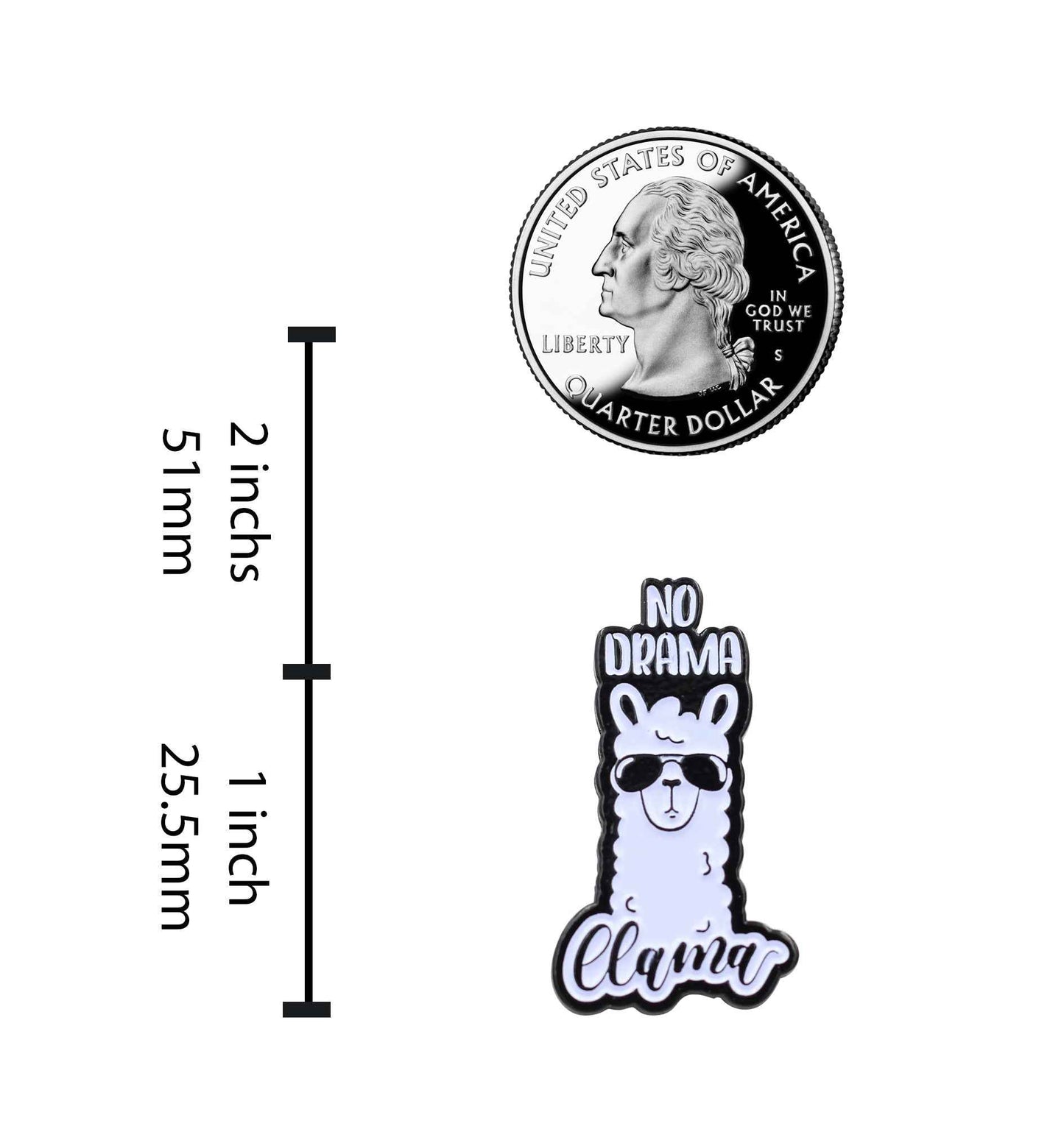 No Drama Llama Pin - No Stress Motivational Llama Enamel Pin