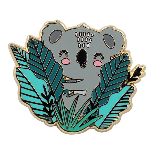 Australian Koala Bear in Leaves Lapel Enamel Pin
