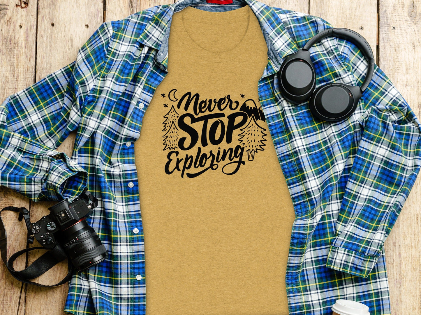Never Stop Exploring Mountain Adventure Outdoors T-Shirt