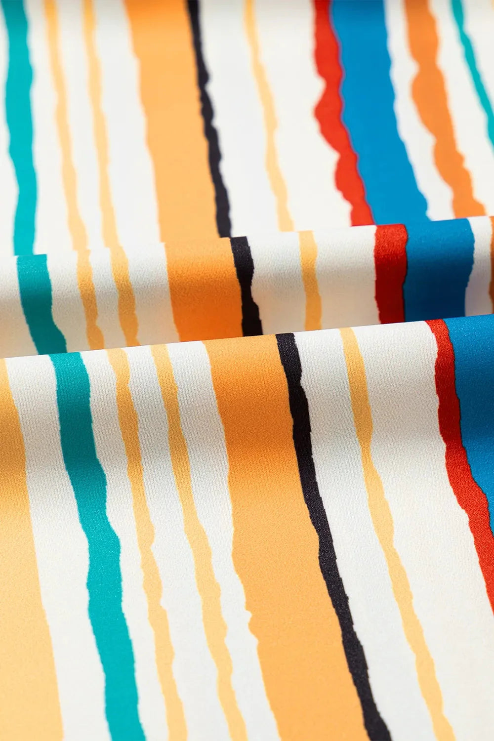 Multicolor Striped Flutter Sleeve Blouse