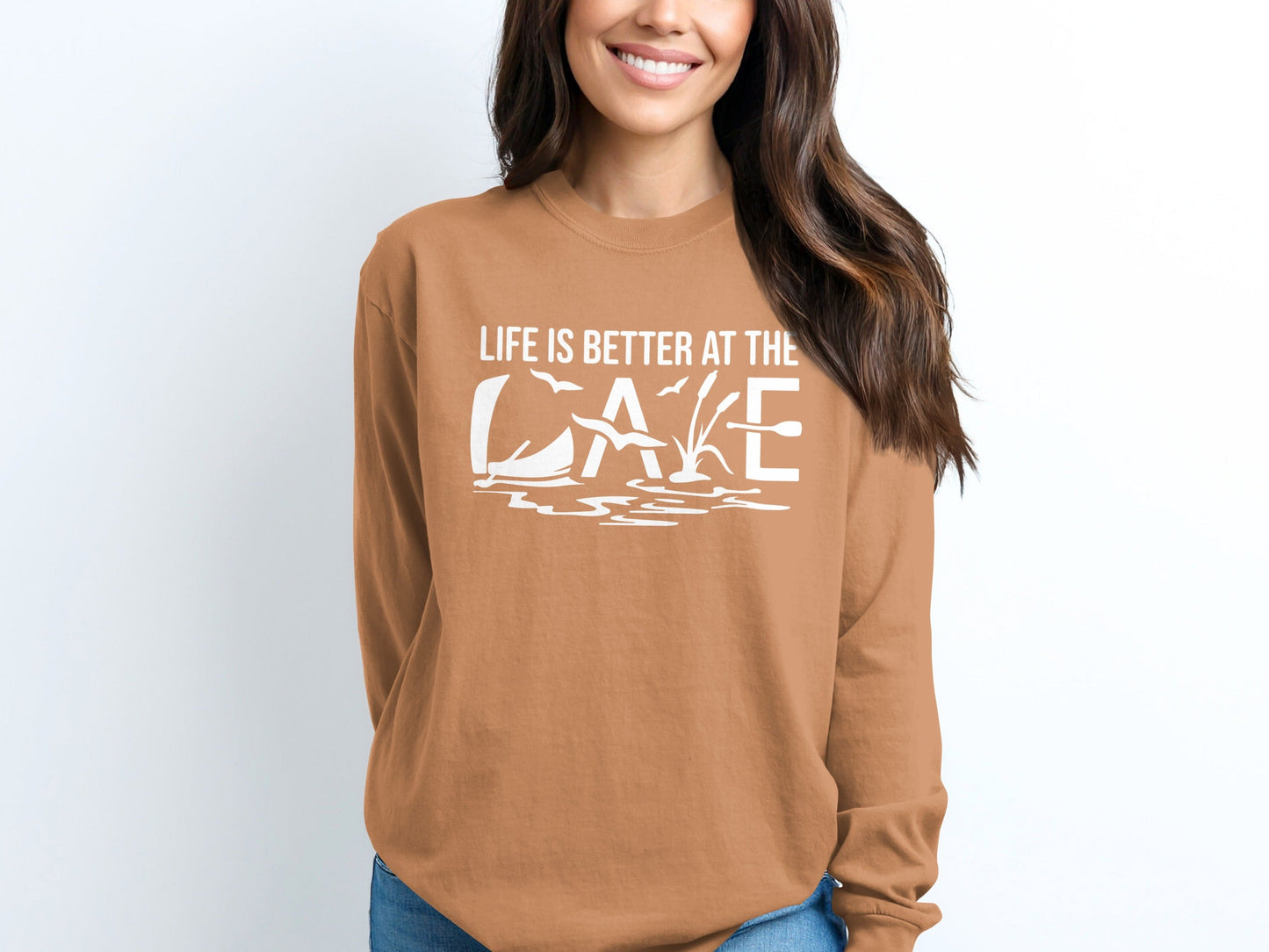 Life is Better at the Lake Outdoors Recreation Long Sleeve T-Shirt