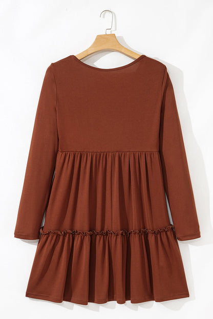 Everleigh Ribbed Frilled Trim High Waist Dress