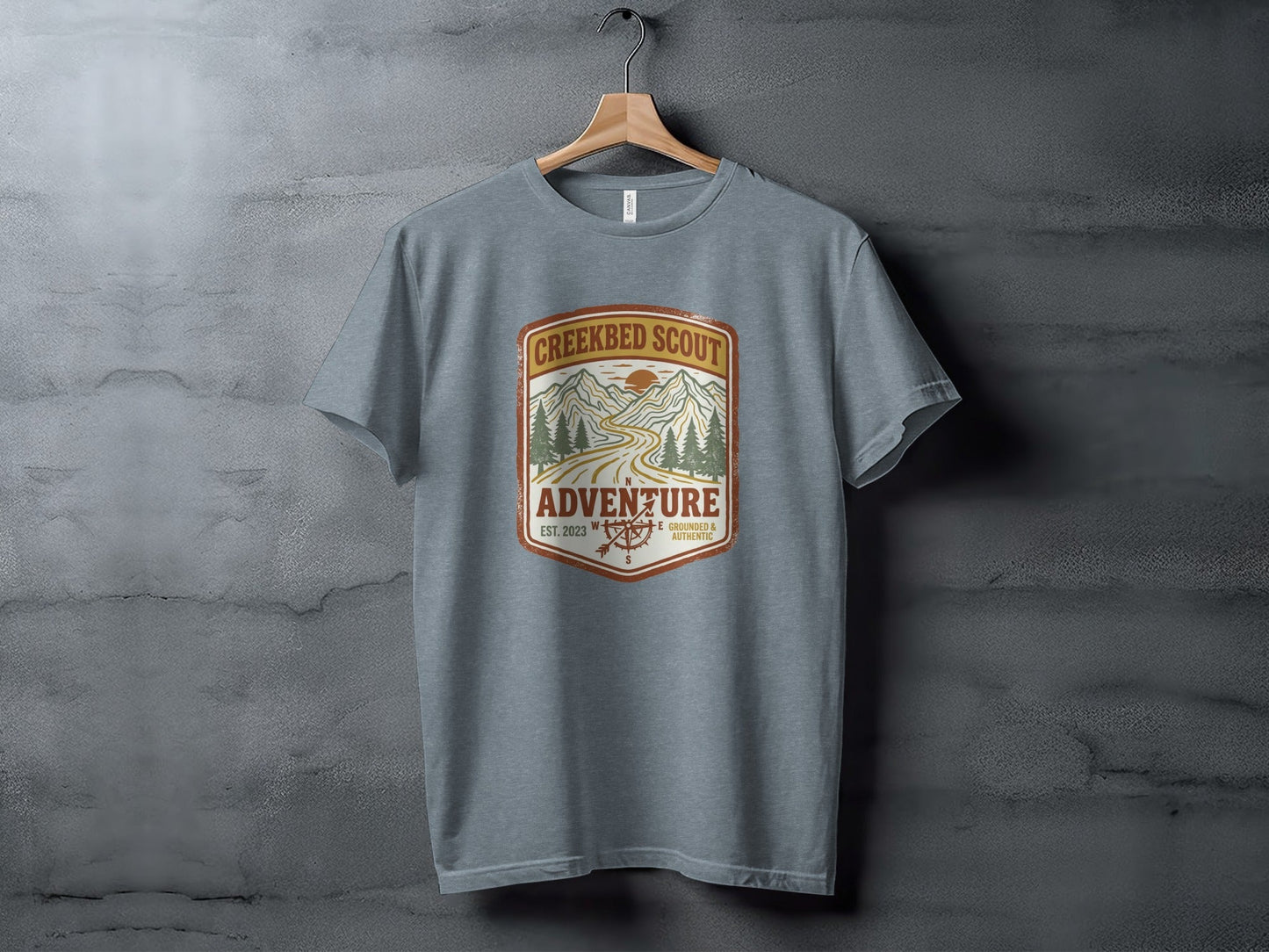 Rugged Creekbed Scout Adventure Emblem Wilderness Shirt