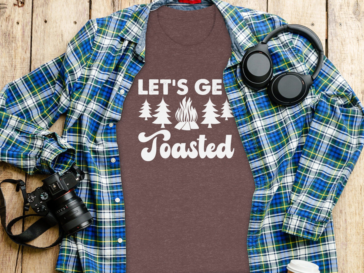 Lets Get Toasted Outdoors Bonfire Forest Fun T-Shirt