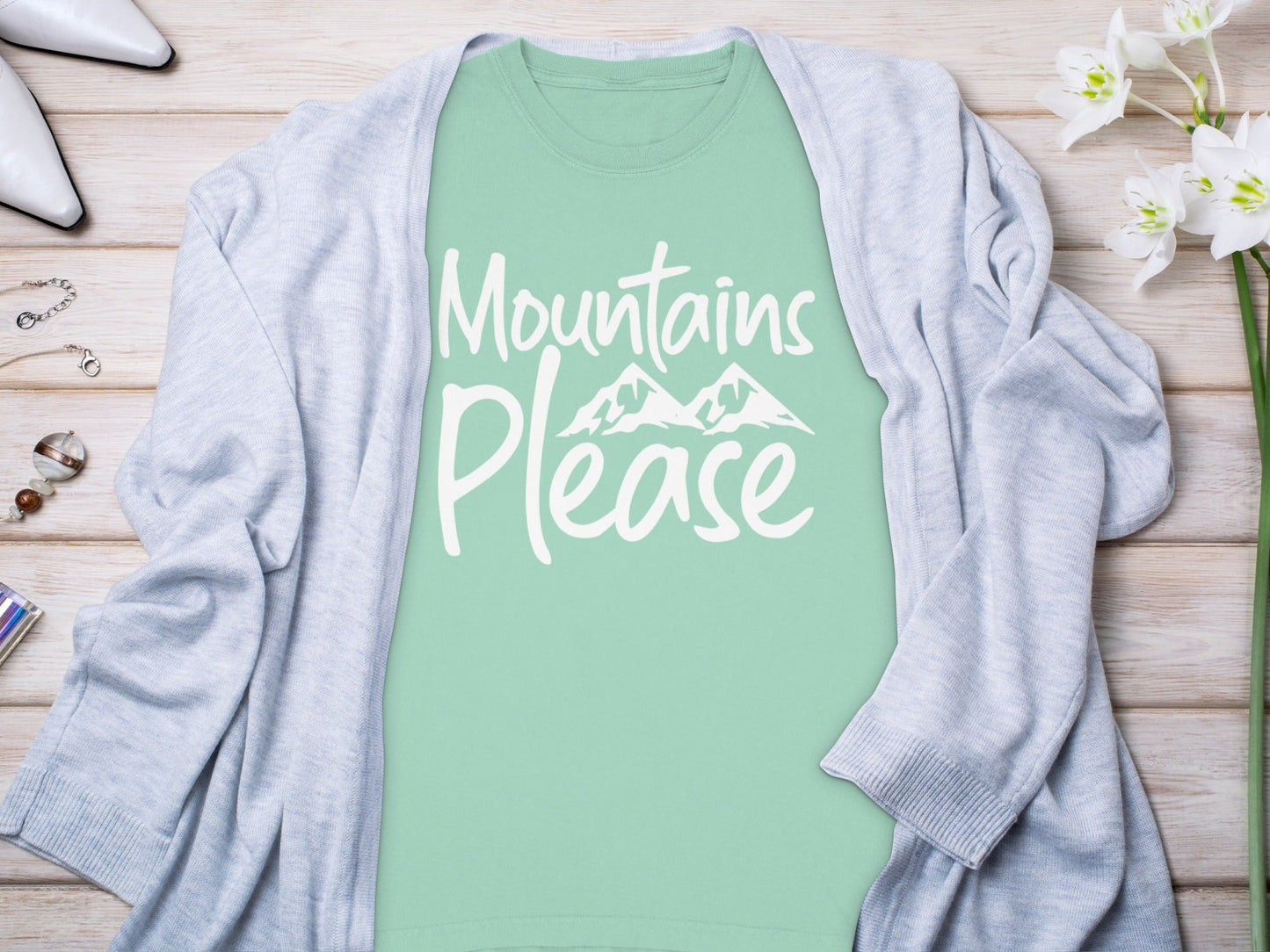 Mountains Please Adventure Awaits Long Sleeve T-Shirt
