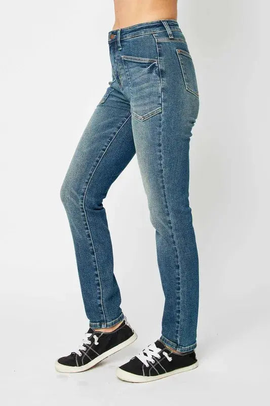 Plus Size High Waist Skinny Judy Blue Jeans