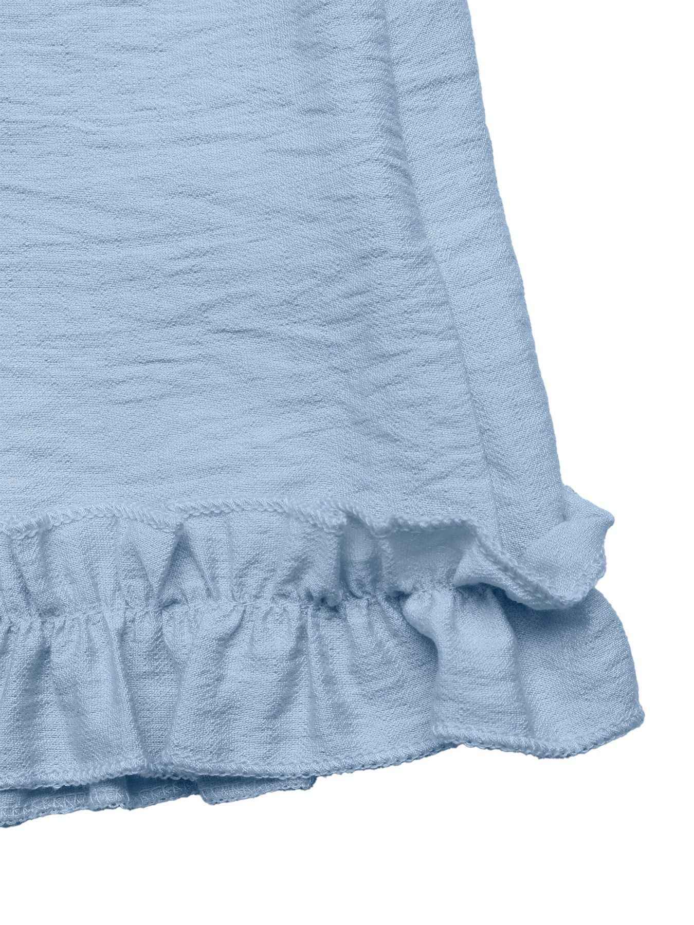 Smocked Strapless Ruffle Hem Romper
