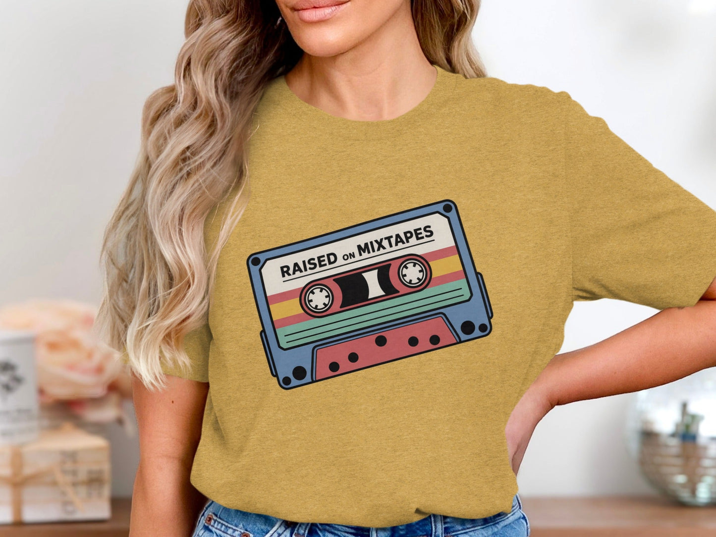 Raised On Mixtapes Retro Cassette T-Shirt