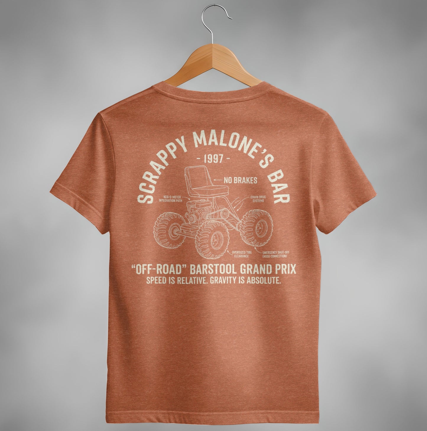 Scrappy Malone's Barstool Grand Prix Tee - Vintage Racing Humor
