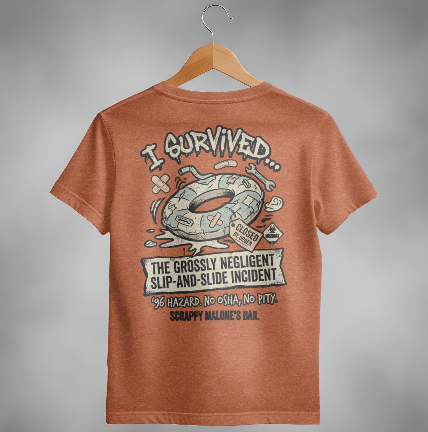 Scrappy Malone's 96 Hazard Survivor Tee - Vintage Bar Style