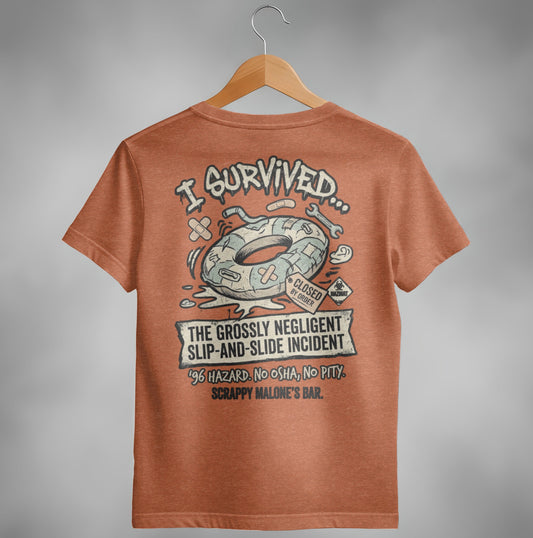 Scrappy Malone's 96 Hazard Survivor Tee - Vintage Bar Style