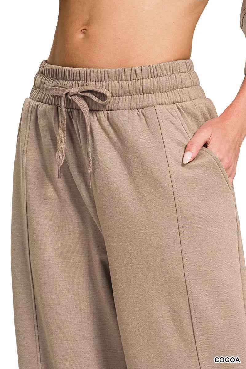 Cocoa Brown Scuba 3/4 Sleeve Pullover & Pants Set w/ Pockets by Zenana