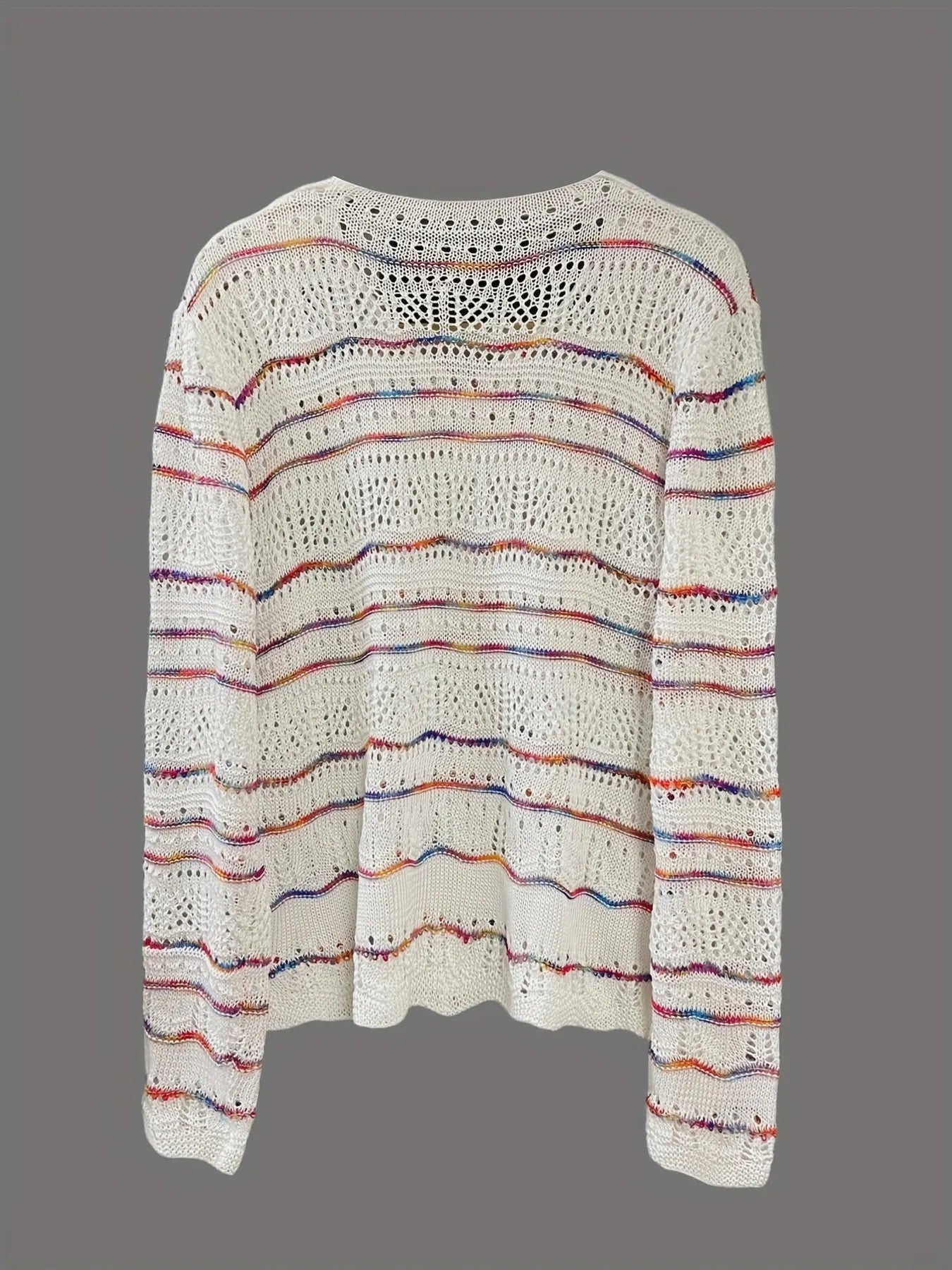 Openwork Long Sleeve Knit Top