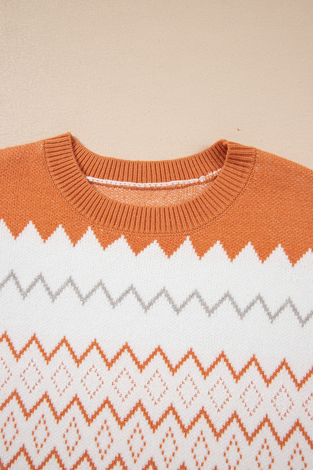 Zigzag Knitted Pullover Sweater