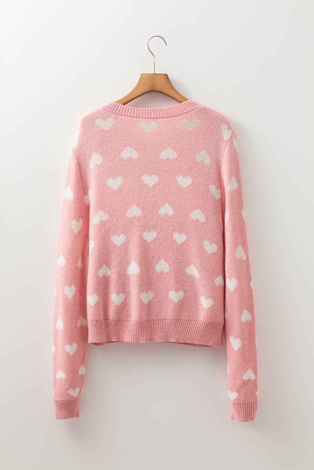 Anna Heart Pattern Button Front Cardigan Sweater