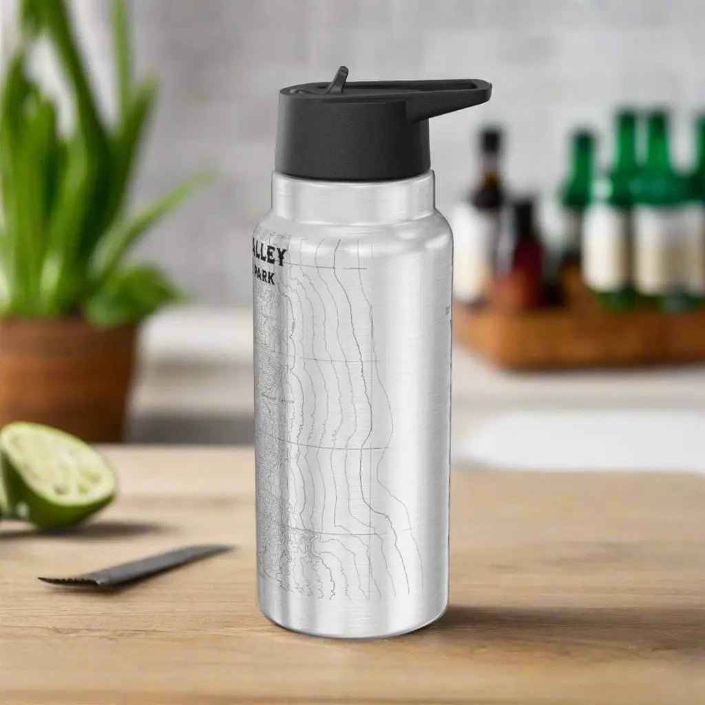 Death Valley Badwater Basin National Park Topographic Insulated Water Bottle Tumbler