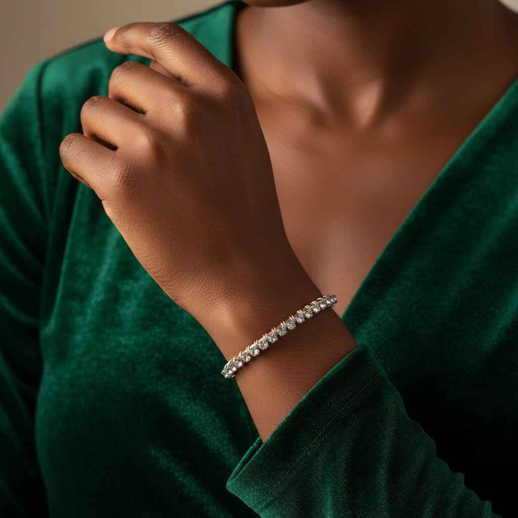 Catch-Free Crystal Rhinestone Tennis Bracelet Bangle