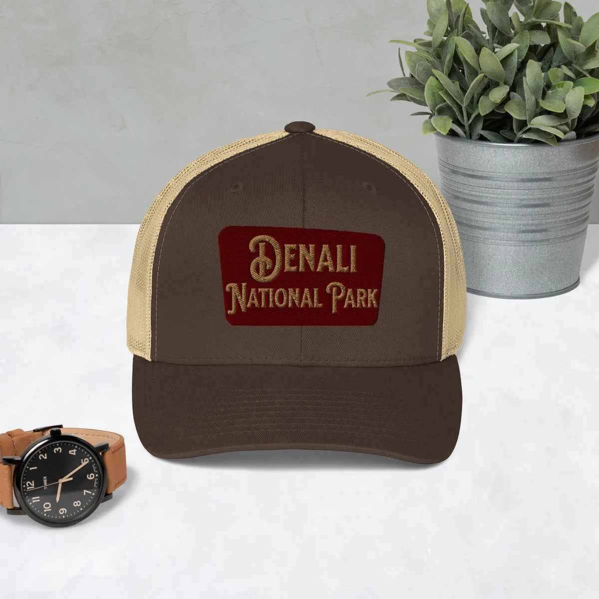 Denali National Park Sign Embroidered Trucker Hat