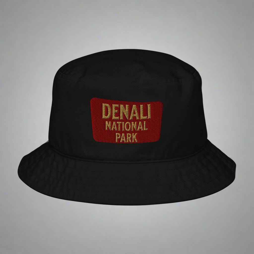 Denali National Park Sign Organic Embroidered Bucket Hat
