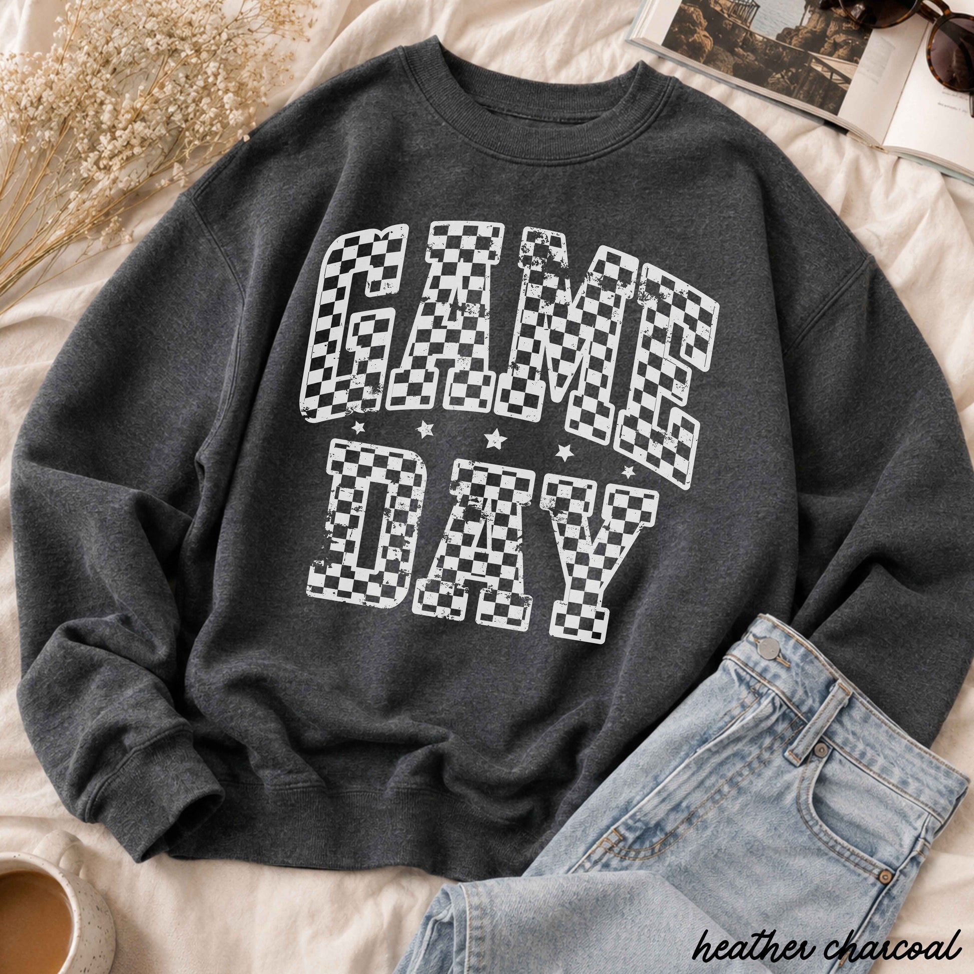 Game Day Checkered Sweatshirt *6 Colors (S-3X)