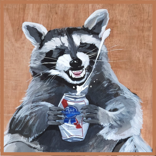 Beer Bandit Square Raccoon Sticker