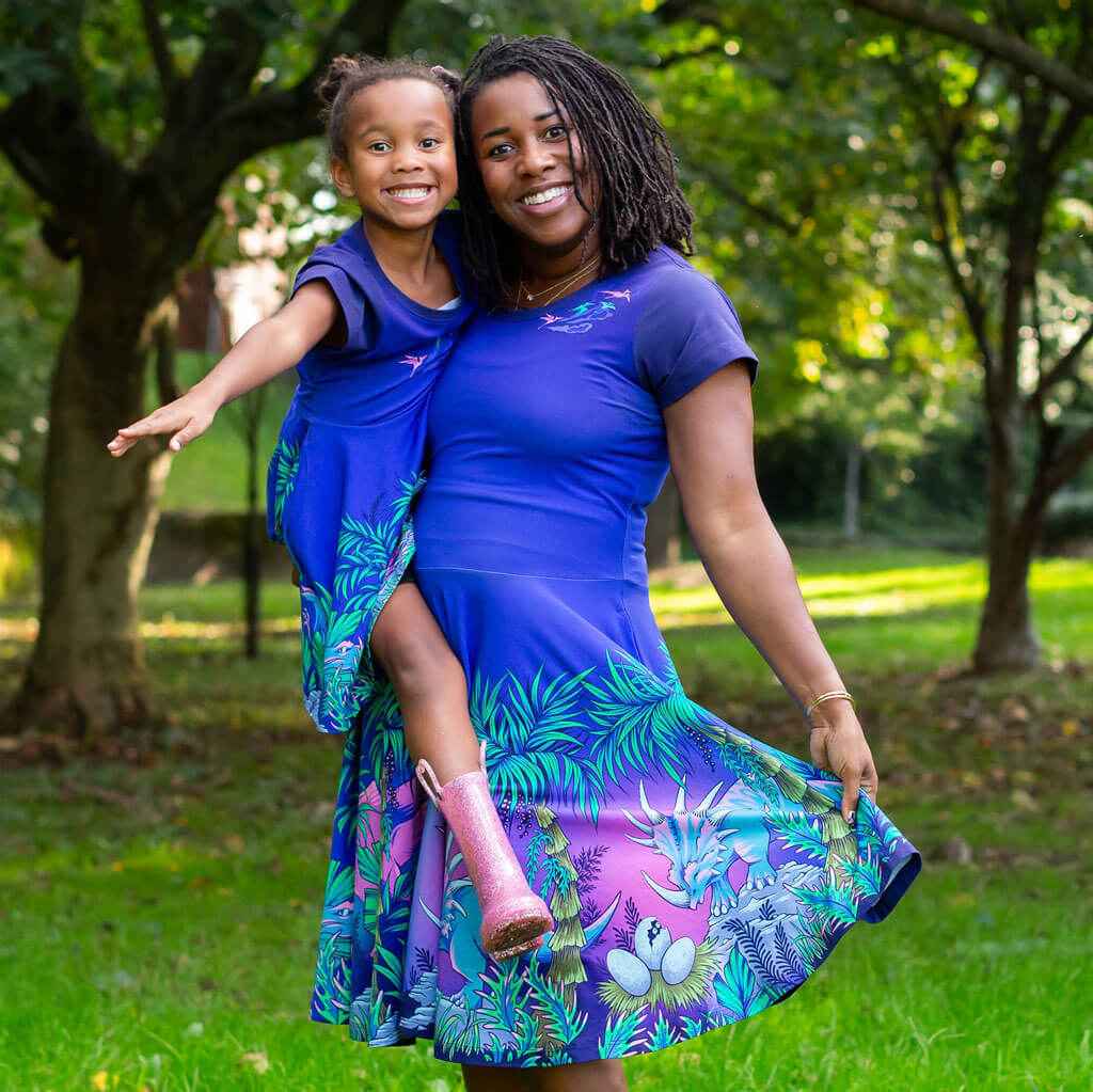 Adult Dinosaurs Super Twirler Dress with Pockets
