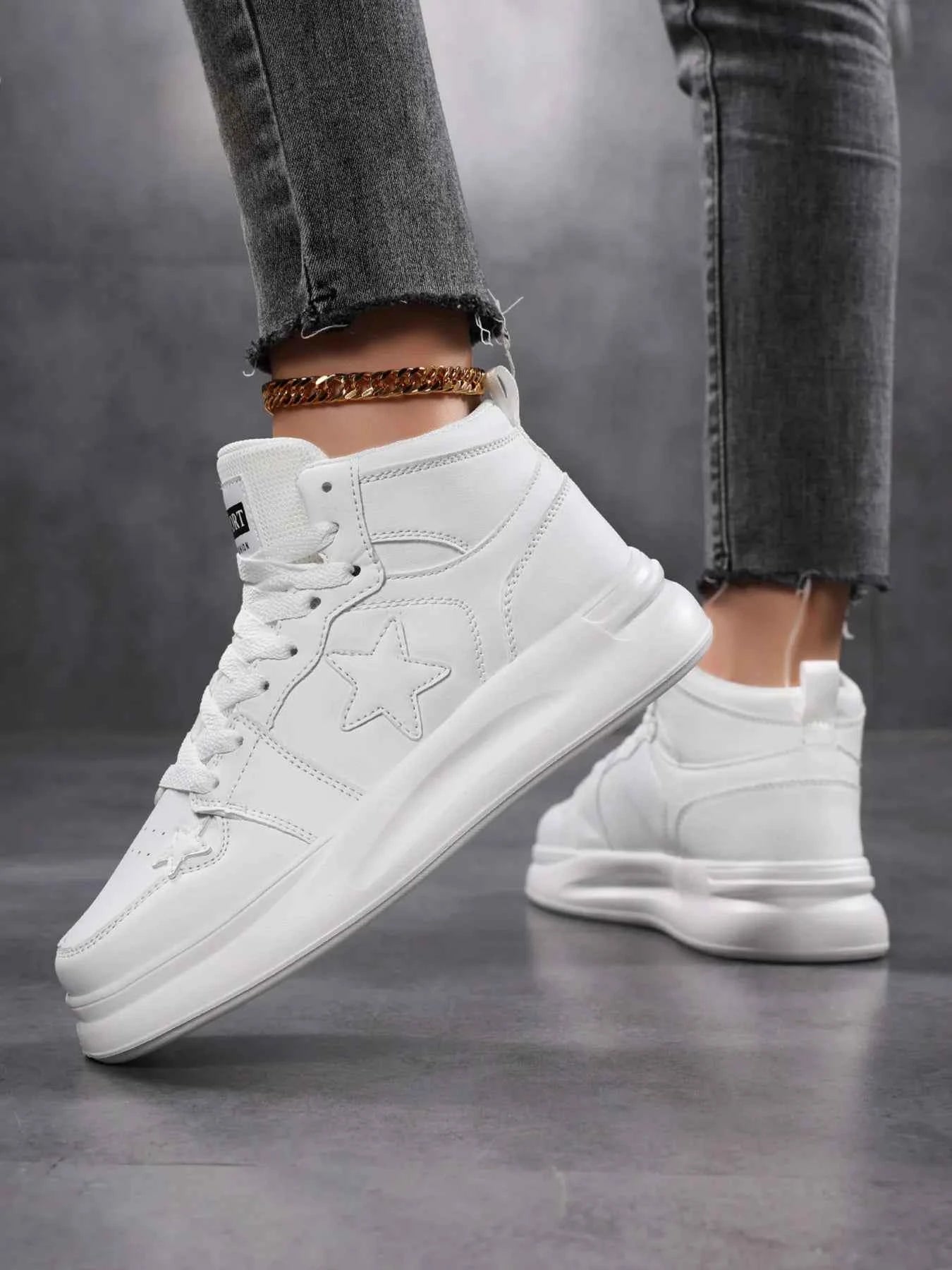 Star Pattern Lace Up Sneakers