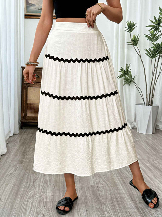 Tiered Flowy Midi Skirt