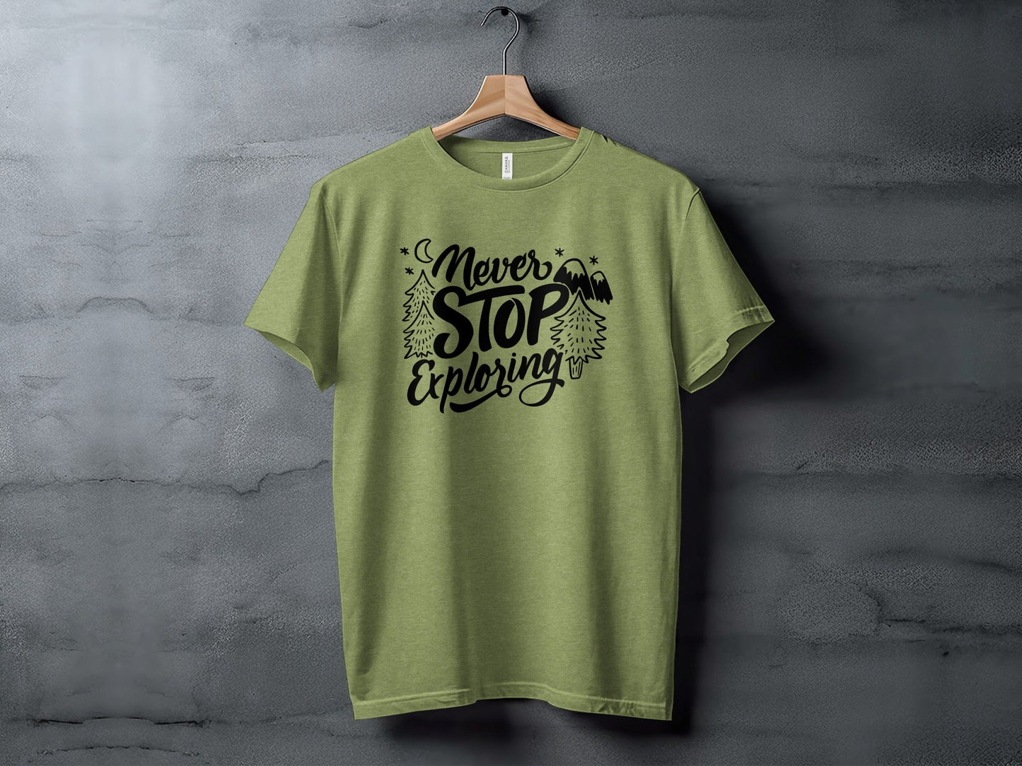 Never Stop Exploring Mountain Adventure Outdoors T-Shirt