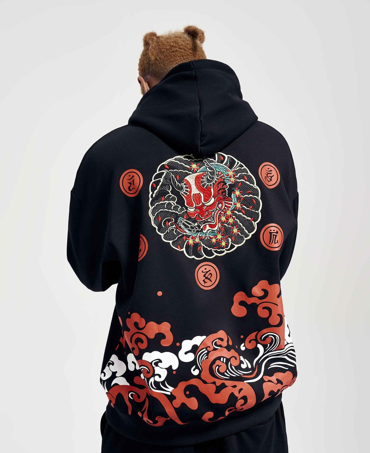 KH9060 Red Oni Embroidered Hoodie