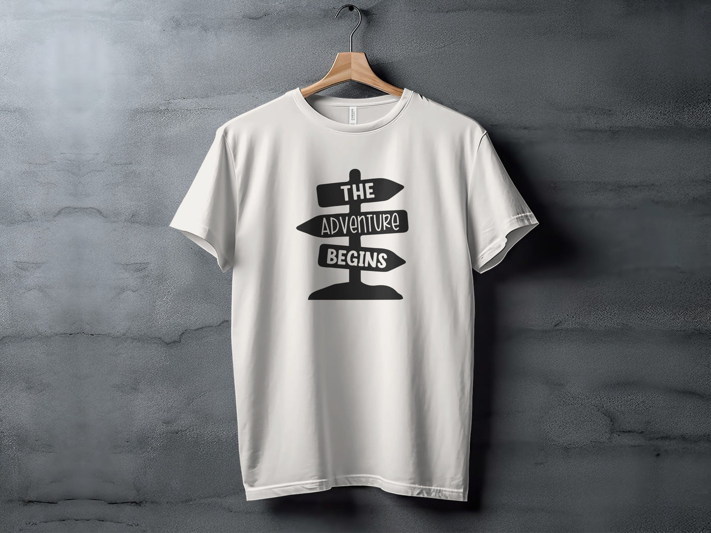 The Adventure Begins Arrow Signpost Graphic T-Shirt