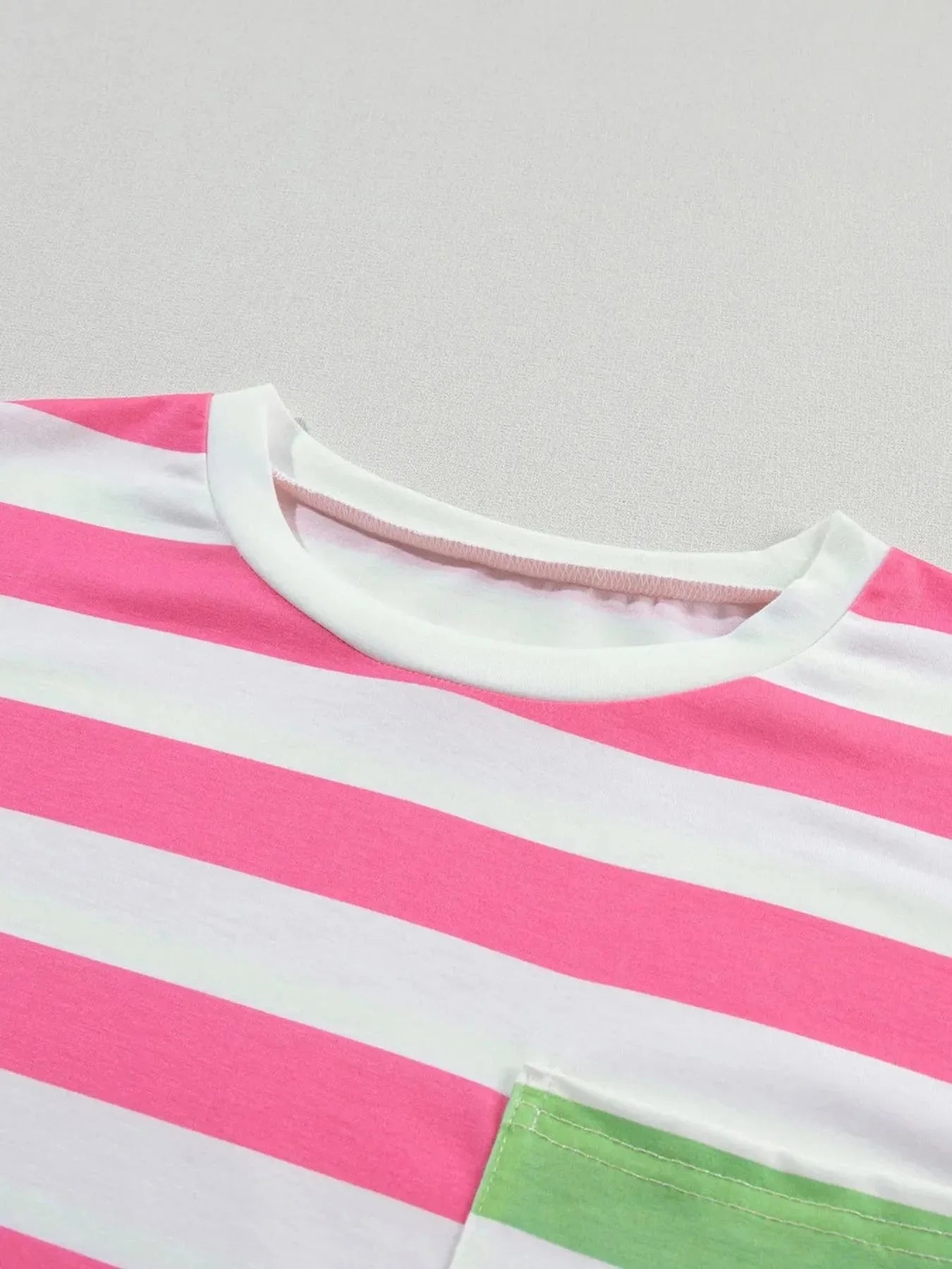 Striped Short Sleeve Oversized Womens T Shirt