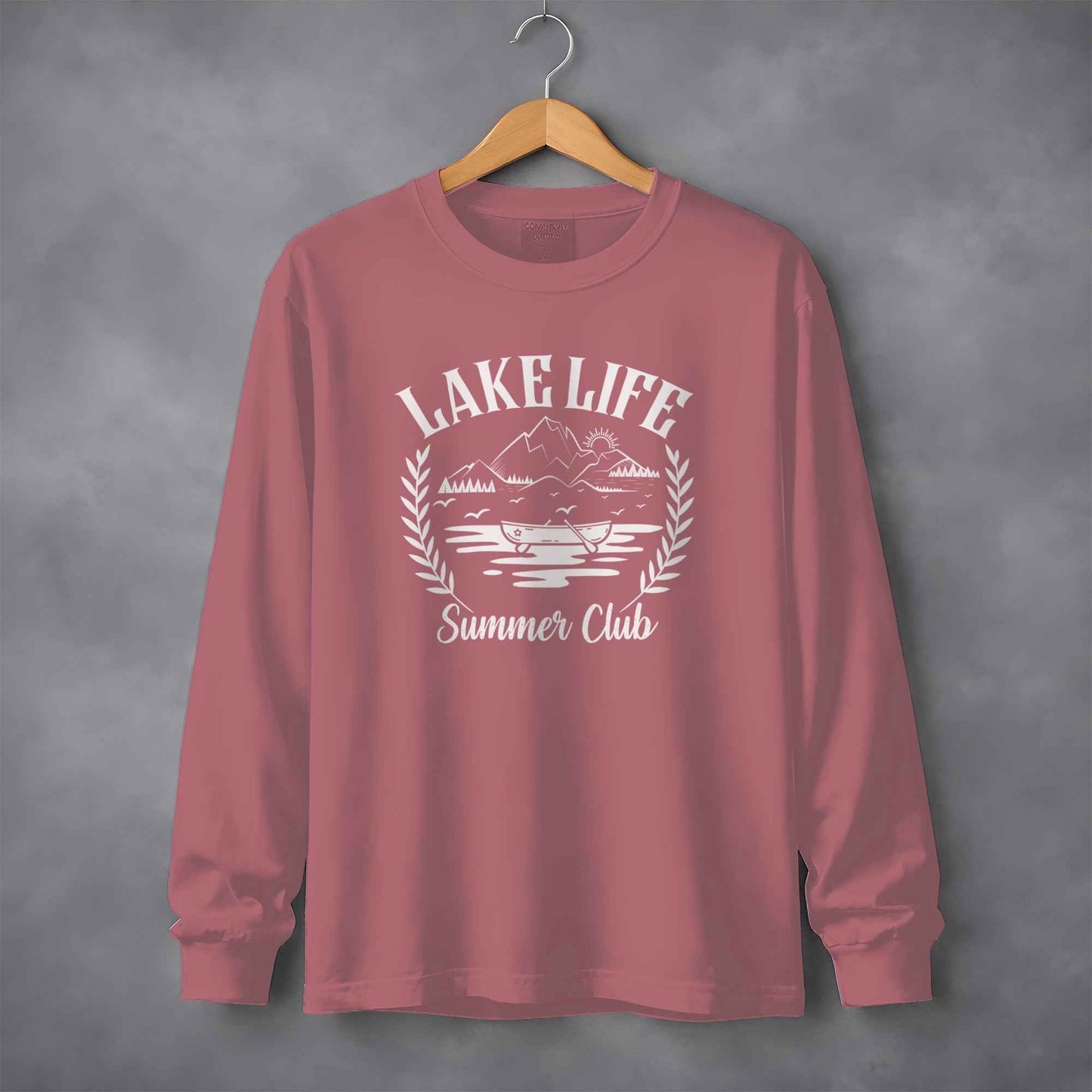 Lake Life Summer Club Graphic Design Long Sleeve T-Shirt