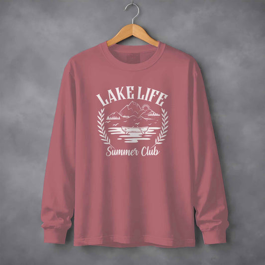 Lake Life Summer Club Graphic Design Long Sleeve T-Shirt