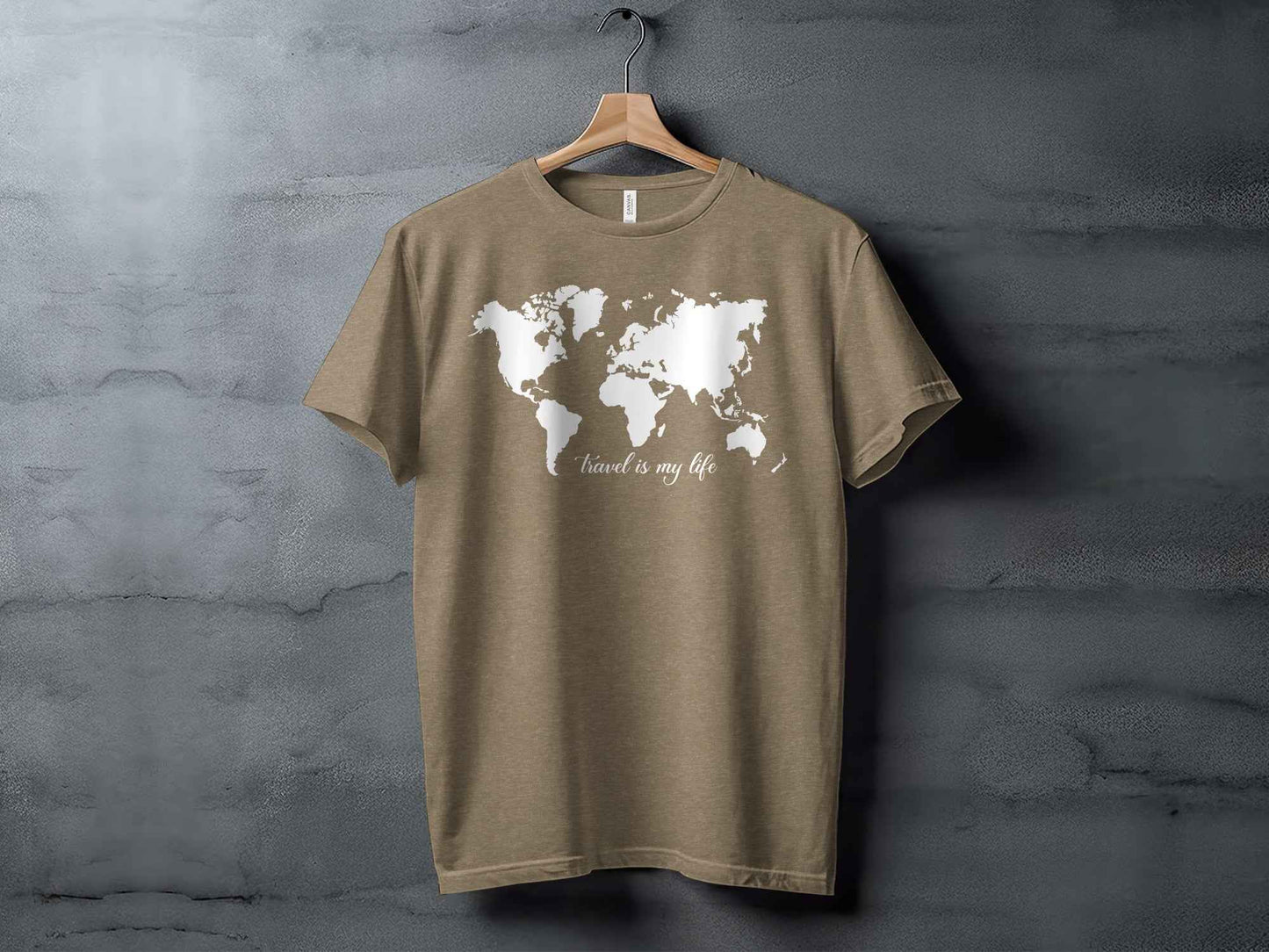World Map Travel is My Life Graphic Design T-Shirt