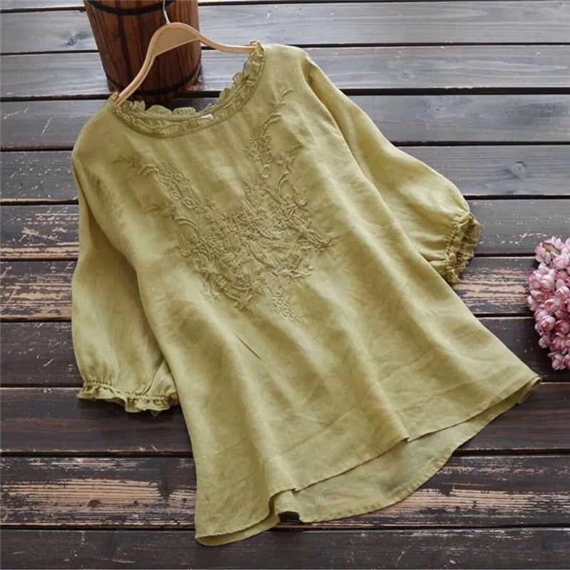 Breathable Thin Oversized Plus Size Loose Embroidered T-Shirt