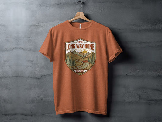Rugged The Long Way Home - Vintage Adventure Wilderness Shirt