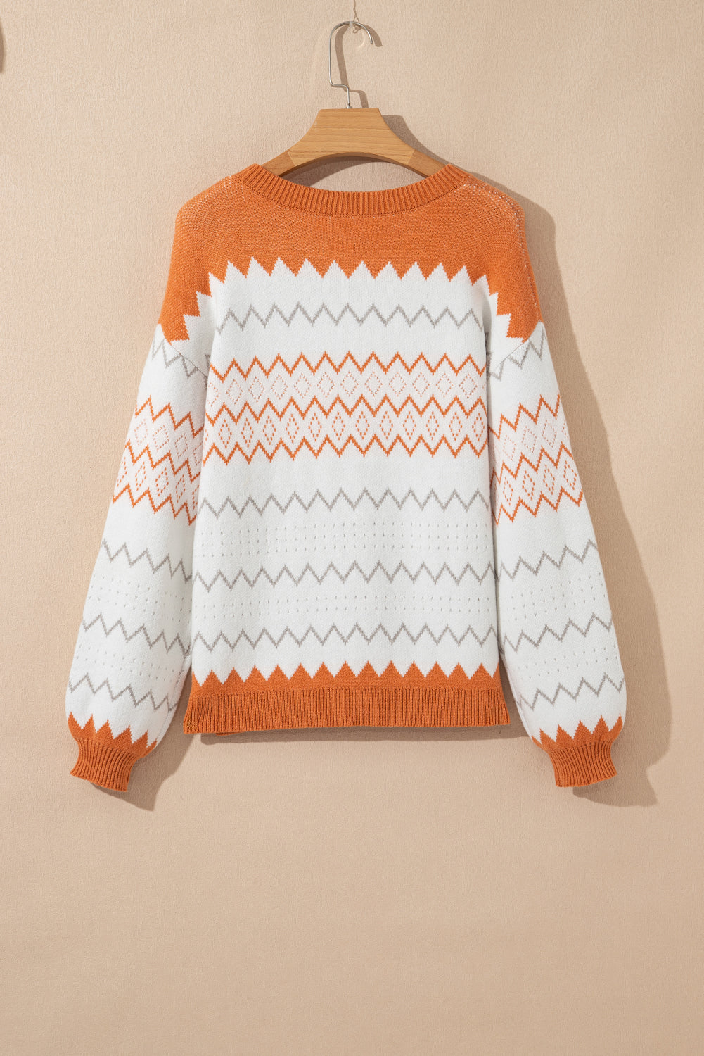 Zigzag Knitted Pullover Sweater
