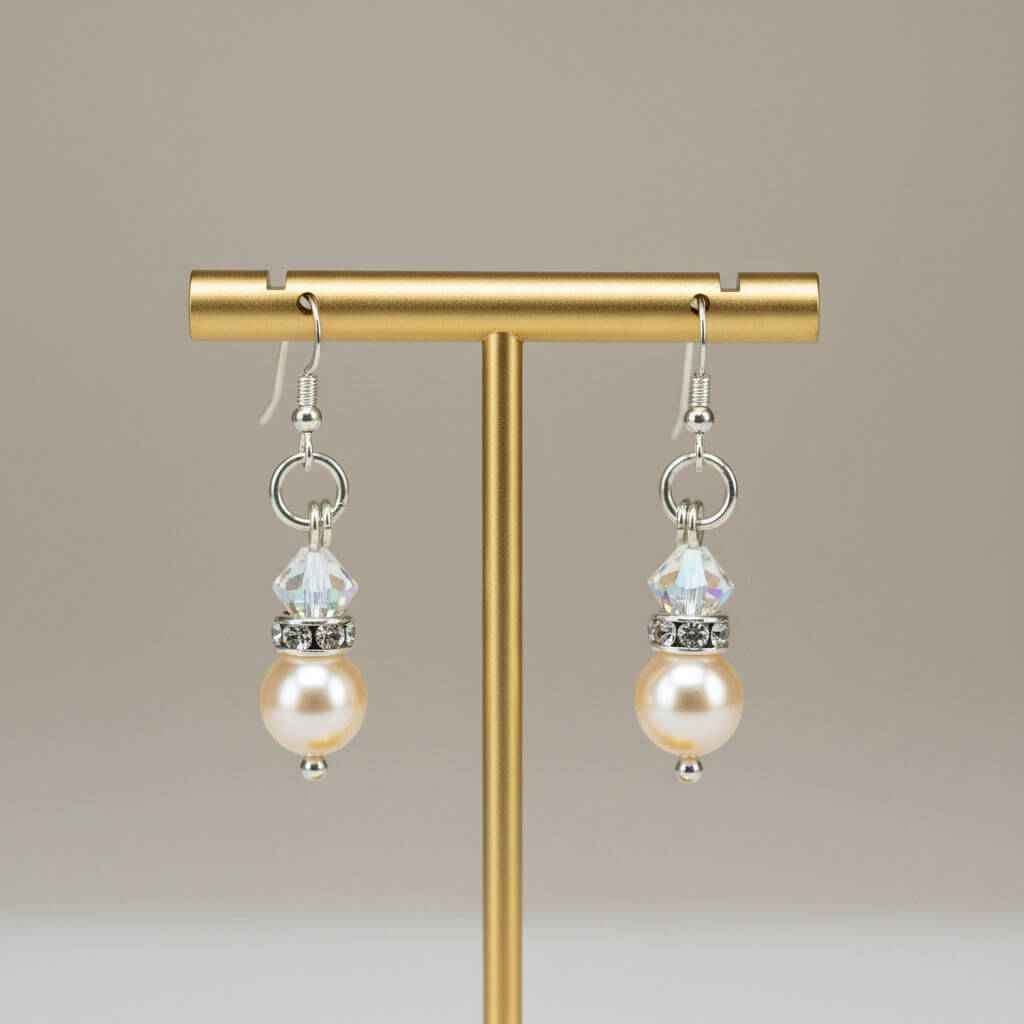 Various Color Swarovski Crystal Pearl Stack Earrings