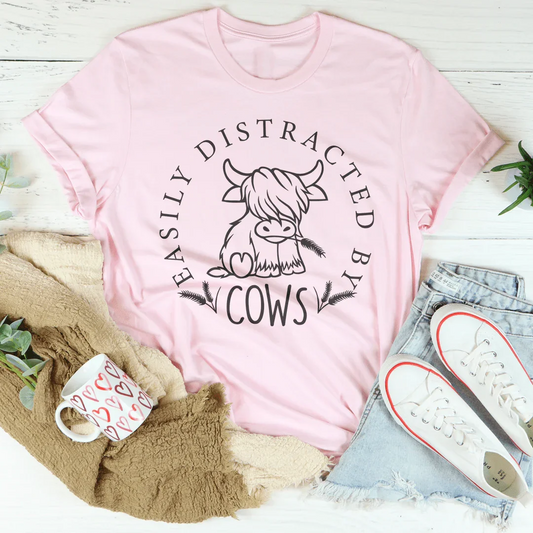 Easily Distracted By Cow Tee