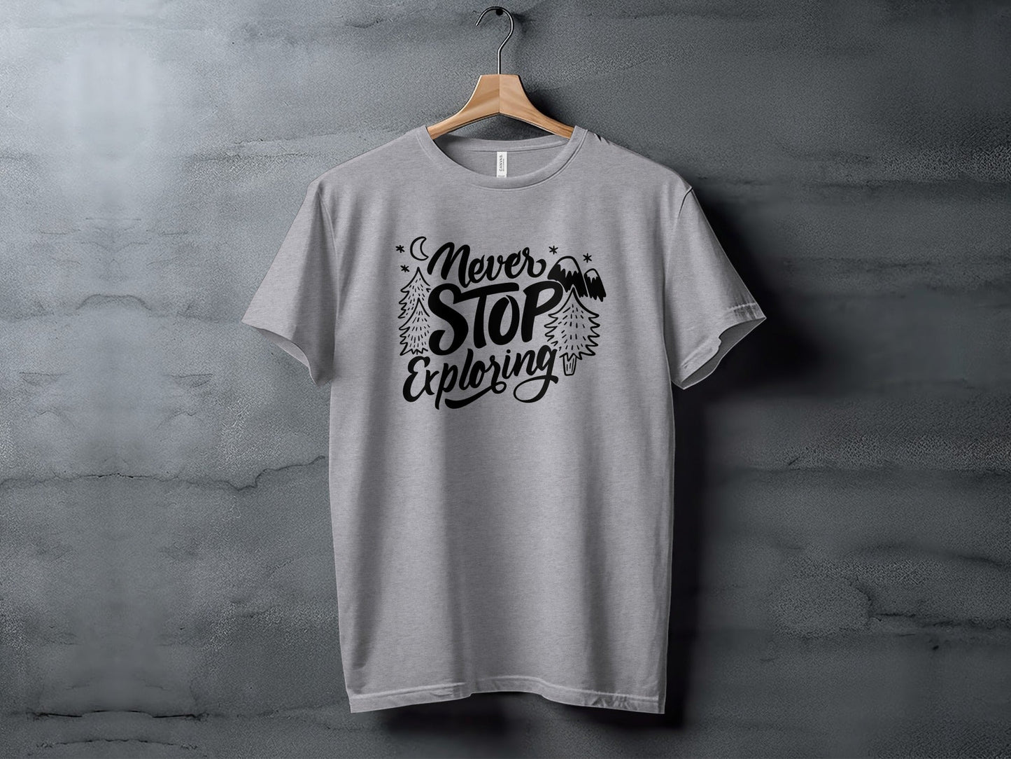 Never Stop Exploring Mountain Adventure Outdoors T-Shirt