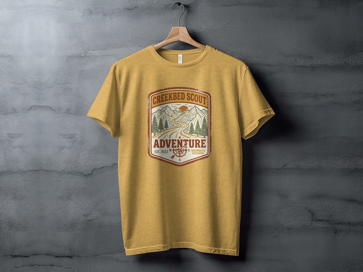 Rugged Creekbed Scout Adventure Emblem Wilderness Shirt