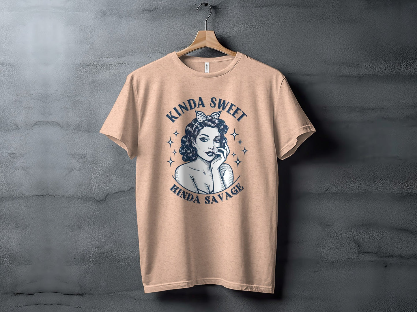 Kinda Sweet Kinda Savage Pinup Girl Stylish Design T-Shirt