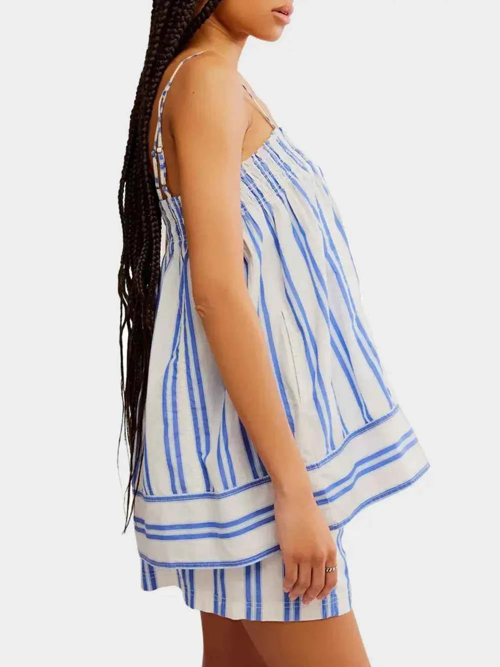 Smocked Square Neck Cami and Shorts Set