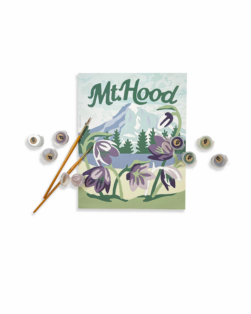 Mt. Hood with Fritillaria | 8x10 paint-by-number kit